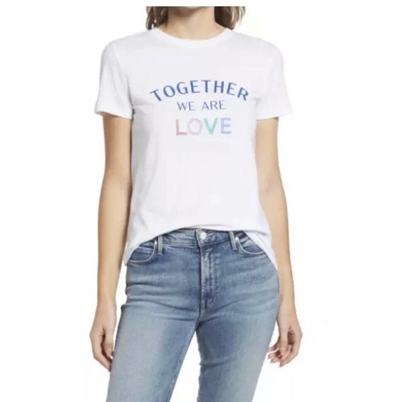 NWT Halogen Together We Are Love Graphic T-Shirt Valentines Pride LGBTQIA - Picture 2 of 5